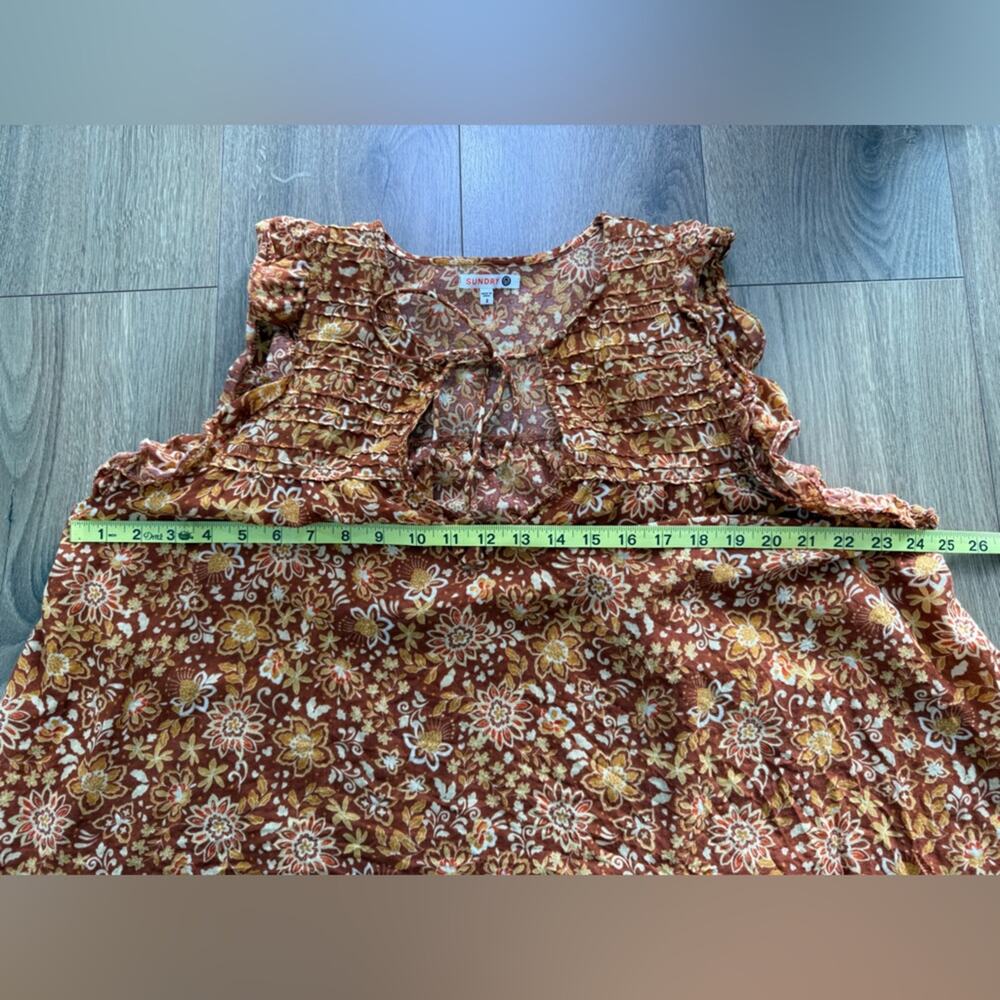Evereve Sundry Sienna Floral Flutter Sleeve Swing Blouse Size 2 (Medium) - Picture 13 of 15
